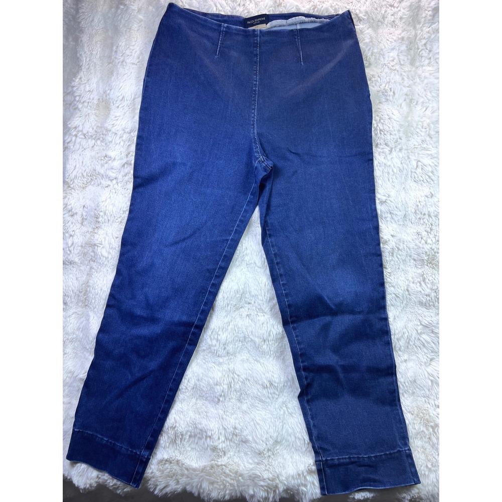 Piazza Sempione Lisa Indigo Denim Straight Leg Pants Side Made in Italy 48. A42